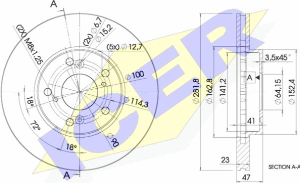 Icer 78BD1257-2 - Тормозной диск autospares.lv