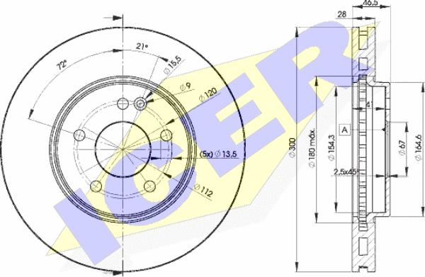 Icer 78BD1212-2 - Тормозной диск autospares.lv