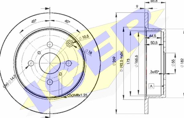 Icer 78BD1221-2 - Тормозной диск autospares.lv