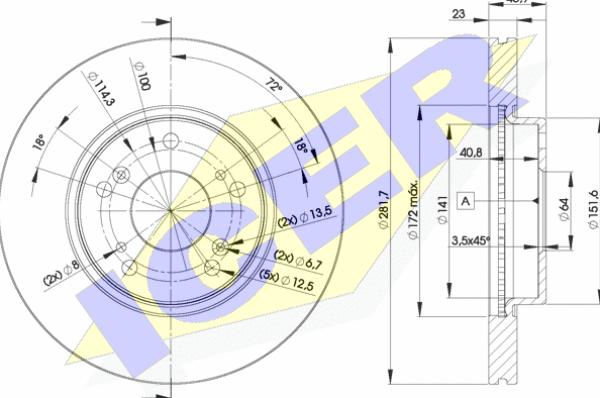 Icer 78BD1705-2 - Тормозной диск autospares.lv