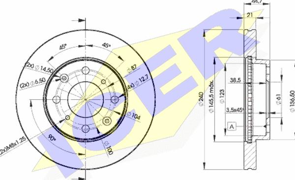 Icer 78BD1701-2 - Тормозной диск autospares.lv