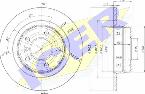 Icer 78BD1725-2 - Тормозной диск autospares.lv