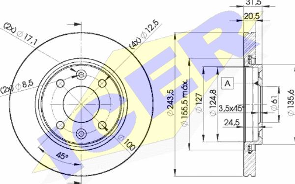 Icer 78BD8901-2 - Тормозной диск autospares.lv