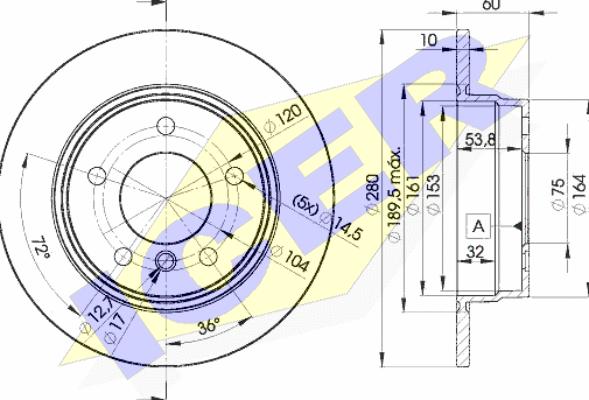 Icer 78BD8936-2 - Тормозной диск autospares.lv