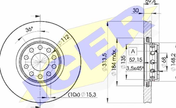 Icer 78BD8015-2 - Тормозной диск autospares.lv