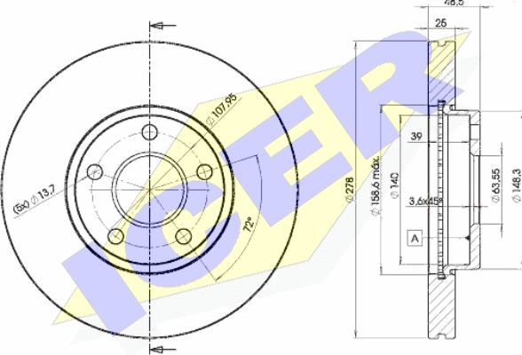 Icer 78BD3963-2 - Тормозной диск autospares.lv