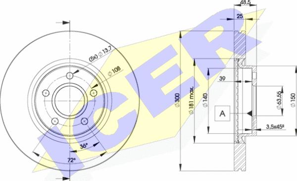 Icer 78BD3937-2 - Тормозной диск autospares.lv