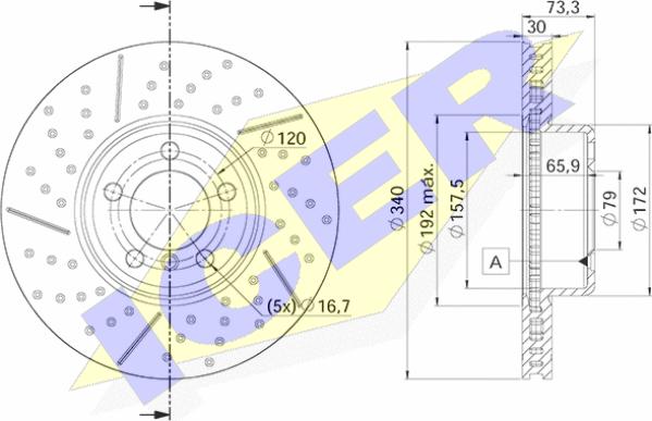 Icer 78BD3419-2 - Тормозной диск autospares.lv