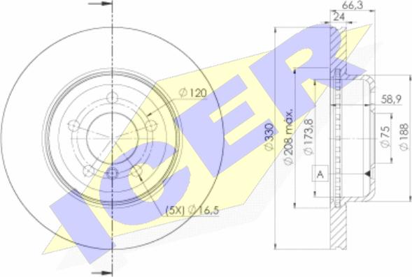 Icer 78BD3555-2 - Тормозной диск autospares.lv