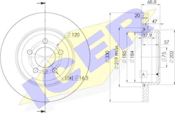 Icer 78BD3558-2 - Тормозной диск autospares.lv