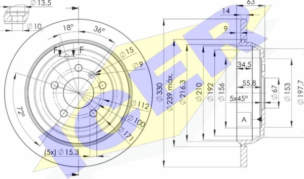 Icer 78BD3508-2 - Тормозной диск autospares.lv