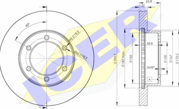 Icer 78BD3520-2 - Тормозной диск autospares.lv