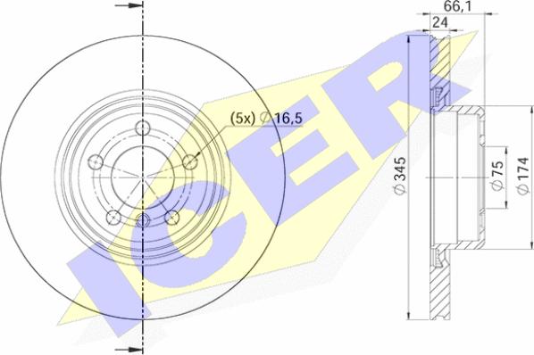 Icer 78BD3571-2 - Тормозной диск autospares.lv