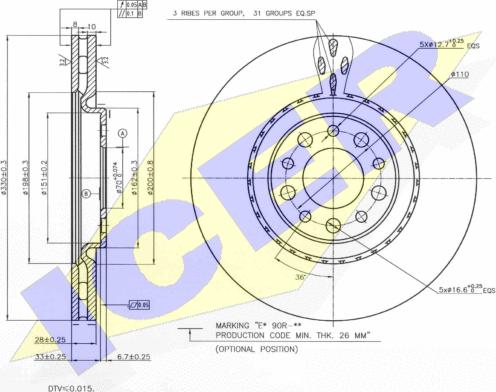 Icer 78BD3609-1 - Тормозной диск autospares.lv