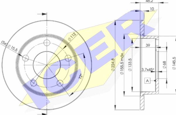 Icer 78BD3634-2 - Тормозной диск autospares.lv