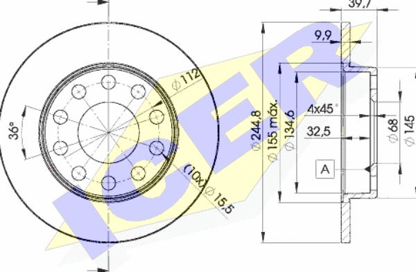 Icer 78BD3637-2 - Тормозной диск autospares.lv