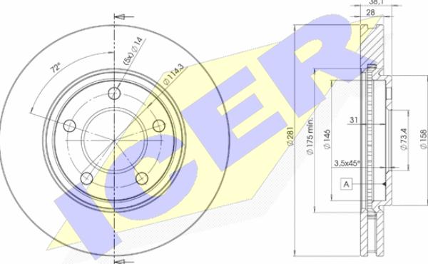 Icer 78BD3002-2 - Тормозной диск autospares.lv