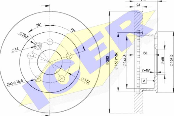 Icer 78BD3014-2 - Тормозной диск autospares.lv