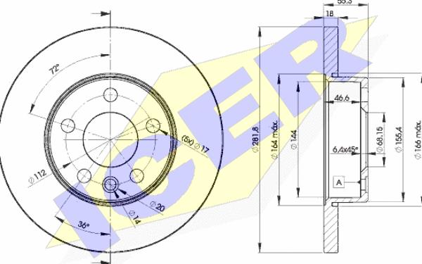 Icer 78BD3018-2 - Тормозной диск autospares.lv