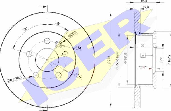 Icer 78BD3012-2 - Тормозной диск autospares.lv