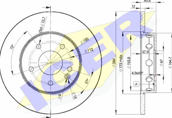 Icer 78BD3180-2 - Тормозной диск autospares.lv