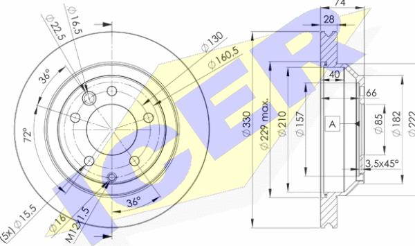 Icer 78BD3328-2 - Тормозной диск autospares.lv