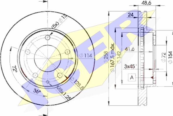 Icer 78BD3258-2 - Тормозной диск autospares.lv