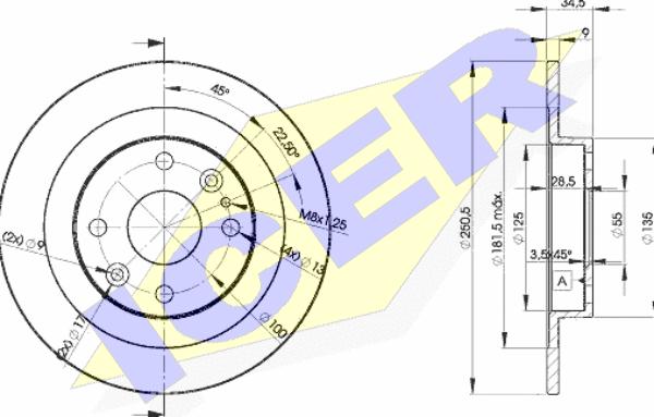 Icer 78BD3257-2 - Тормозной диск autospares.lv