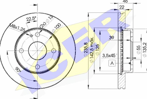 Icer 78BD3265-2 - Тормозной диск autospares.lv