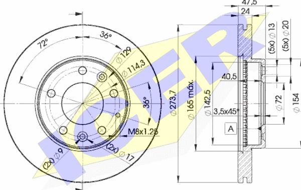 Icer 78BD3267-2 - Тормозной диск autospares.lv