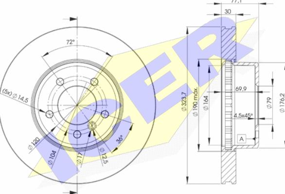 Icer 78BD3221-2 - Тормозной диск autospares.lv