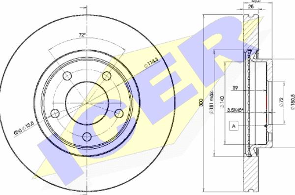 Icer 78BD3273-2 - Тормозной диск autospares.lv