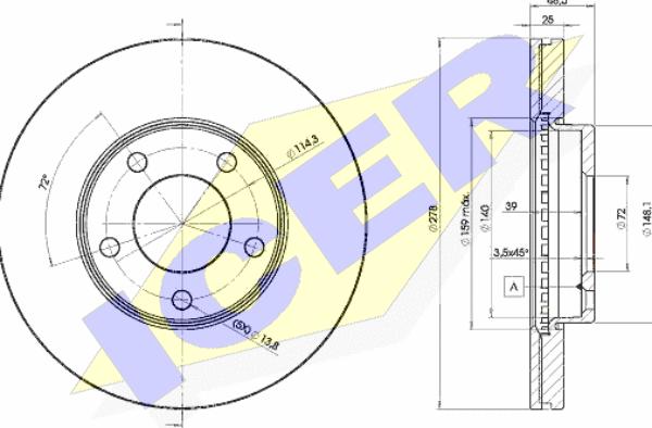 Icer 78BD3272-2 - Тормозной диск autospares.lv