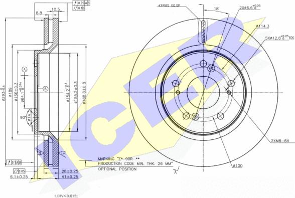 Icer 78BD2950-2 - Тормозной диск autospares.lv