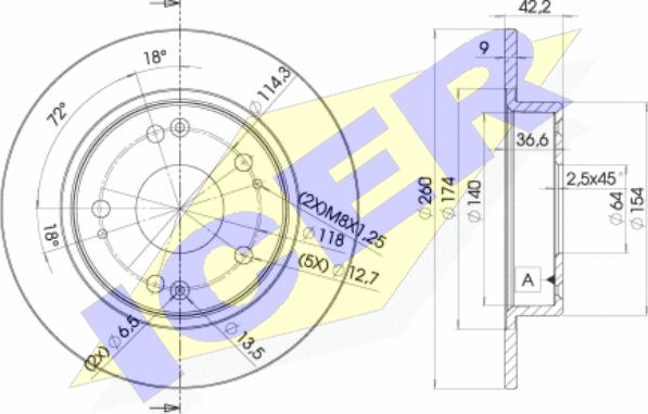 Icer 78BD2510-2 - Тормозной диск autospares.lv