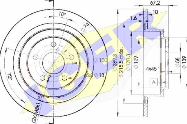 Icer 78BD2670-2 - Тормозной диск autospares.lv