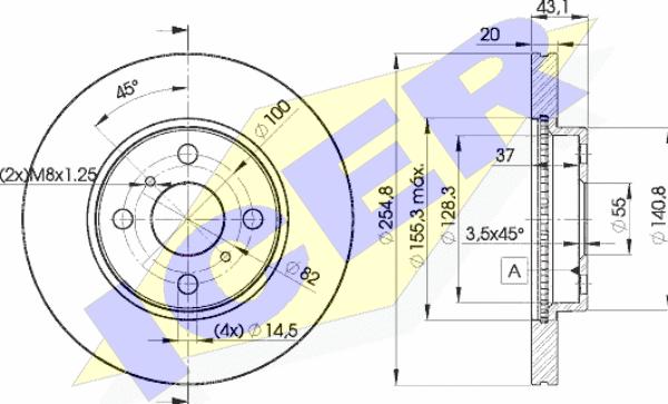 Icer 78BD2040-2 - Тормозной диск autospares.lv