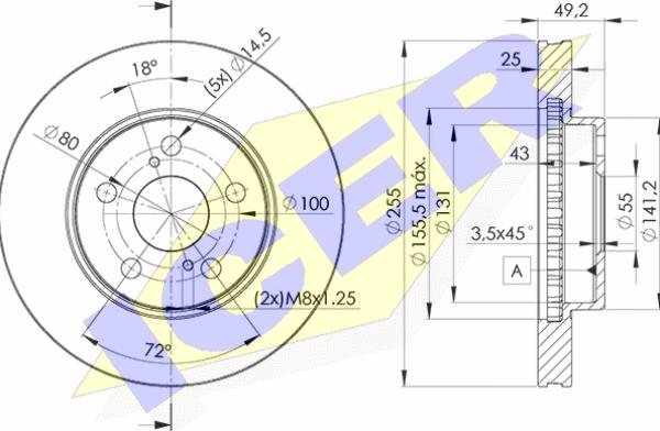 Icer 78BD2047-2 - Тормозной диск autospares.lv