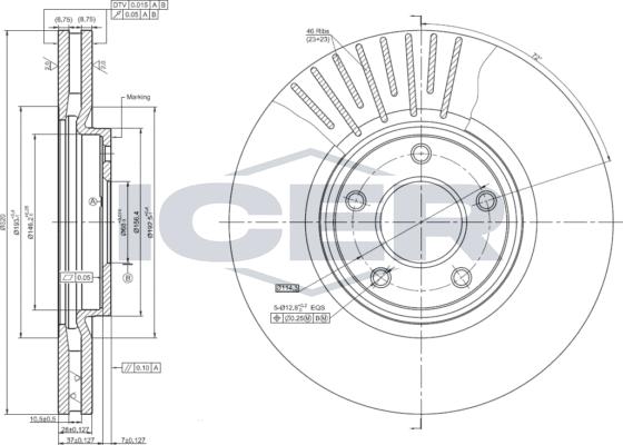 Icer 78BD2059-2 - Тормозной диск autospares.lv