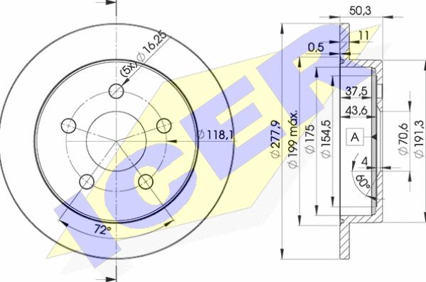 Icer 78BD2058-2 - Тормозной диск autospares.lv