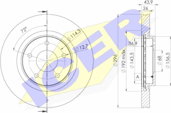 Icer 78BD2057-2 - Тормозной диск autospares.lv