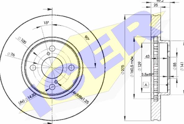 Icer 78BD2080-2 - Тормозной диск autospares.lv