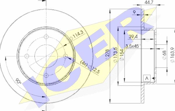 Icer 78BD2083-2 - Тормозной диск autospares.lv