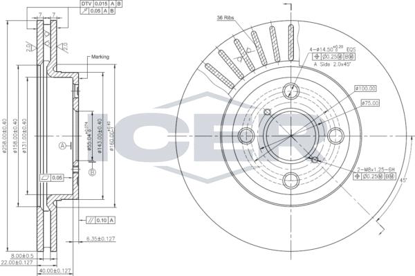 Icer 78BD2894-2 - Тормозной диск autospares.lv