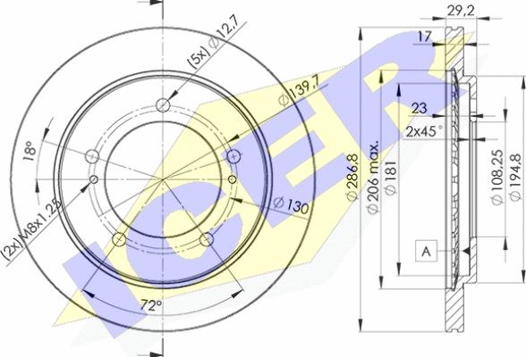 Icer 78BD2863-2 - Тормозной диск autospares.lv