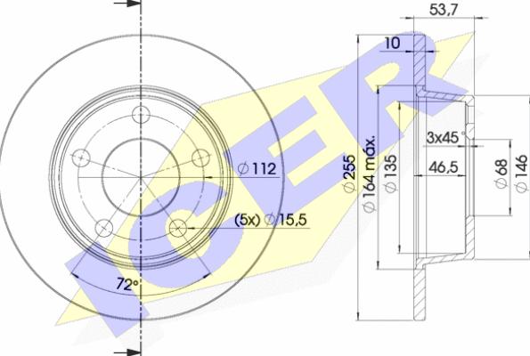 Icer 78BD2880-2 - Тормозной диск autospares.lv