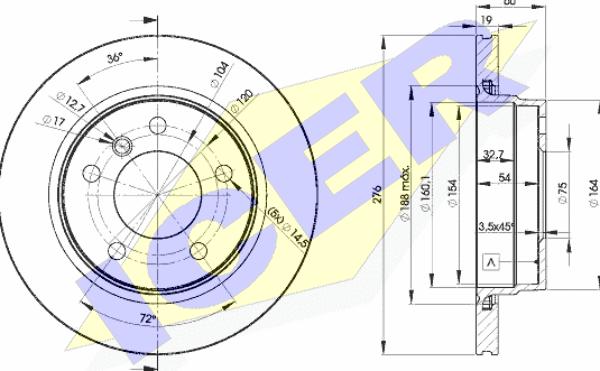 Icer 78BD2315-2 - Тормозной диск autospares.lv