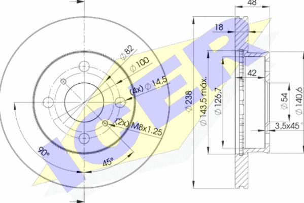 Icer 78BD2250-2 - Тормозной диск autospares.lv