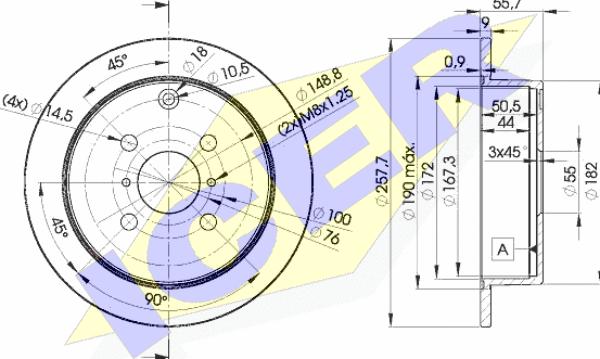 Icer 78BD2251-2 - Тормозной диск autospares.lv