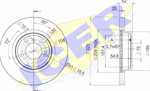 Icer 78BD2217-2 - Тормозной диск autospares.lv